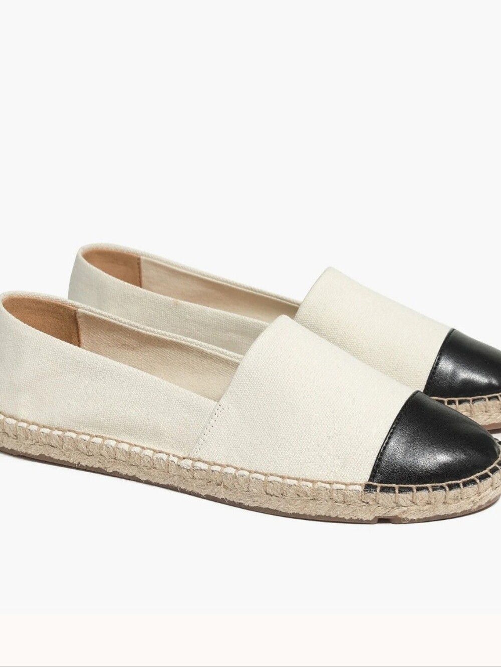 J. Crew Canvas Cap-Toe Espadrille Flats Size 9 1/2 Style AO016 EUC
